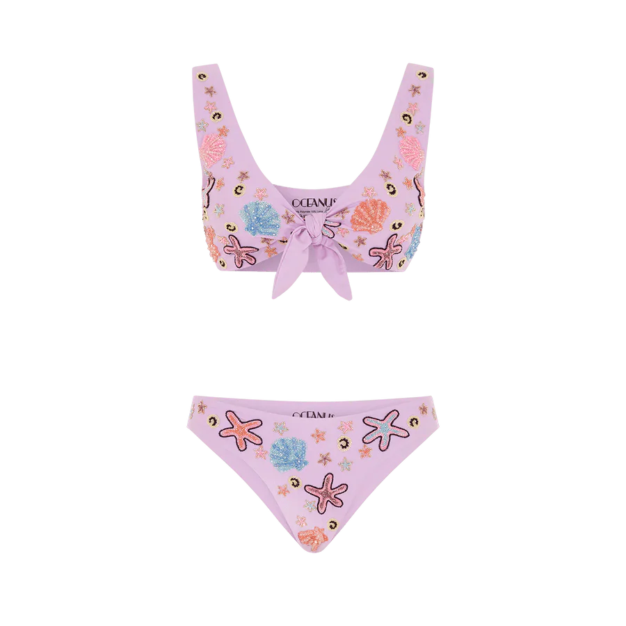 Orla Tie In The Middle Bikini Top Lilac