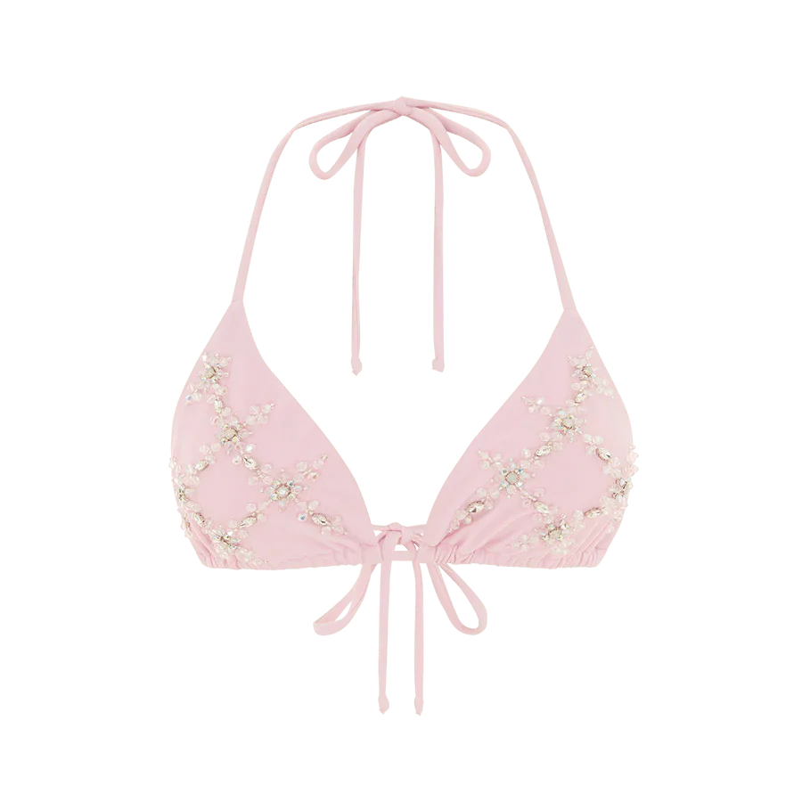 Rose Luxe Self-Tie Bikini Top