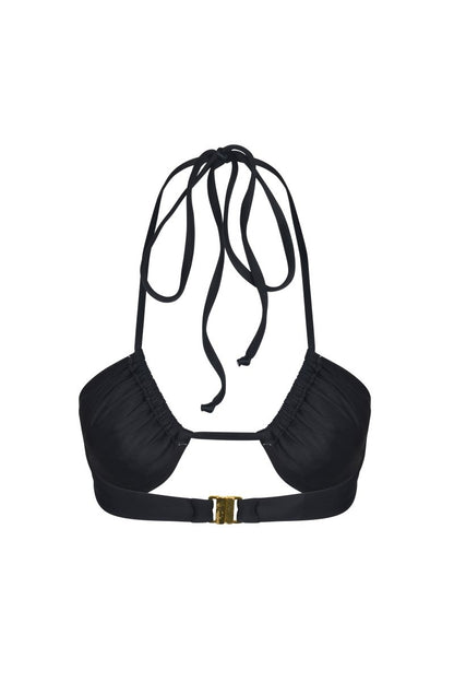 Marissa Hand Embroidered Luxe Bikini Bottom- Black