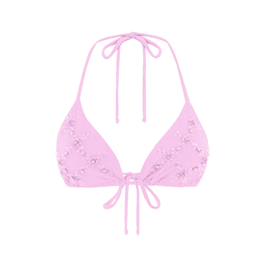 Rose Luxe Self-Tie Bikini Top