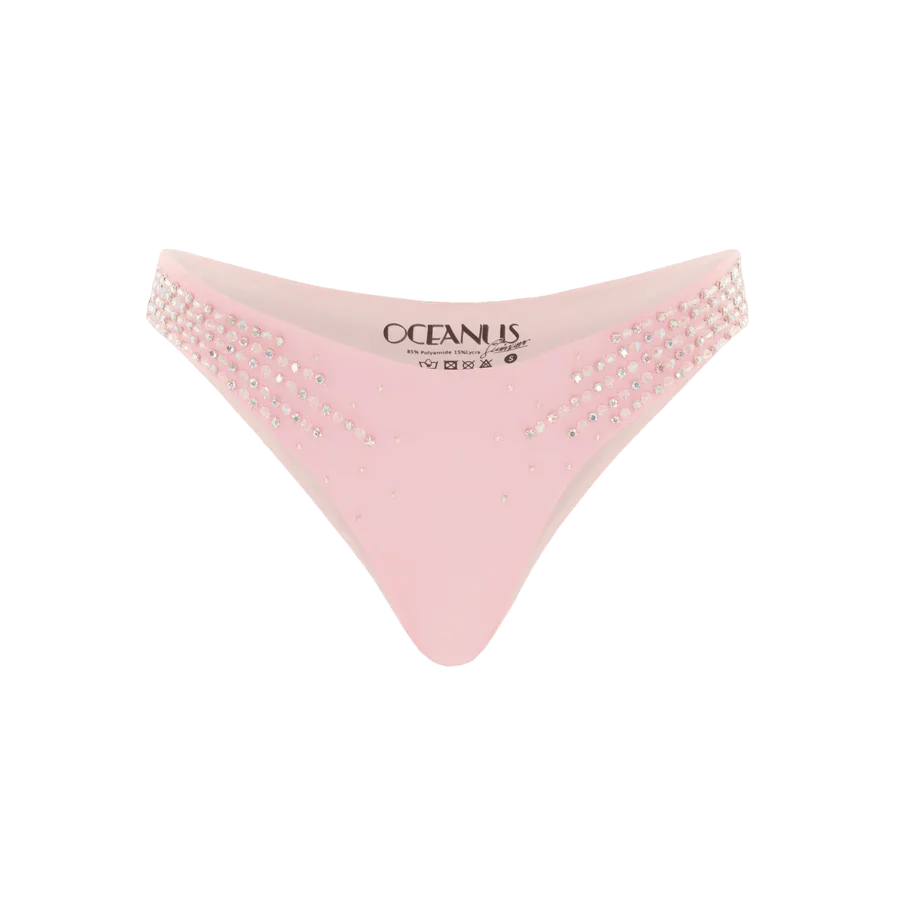 Ophelia Crystal Summer Bikini Bottoms Pink